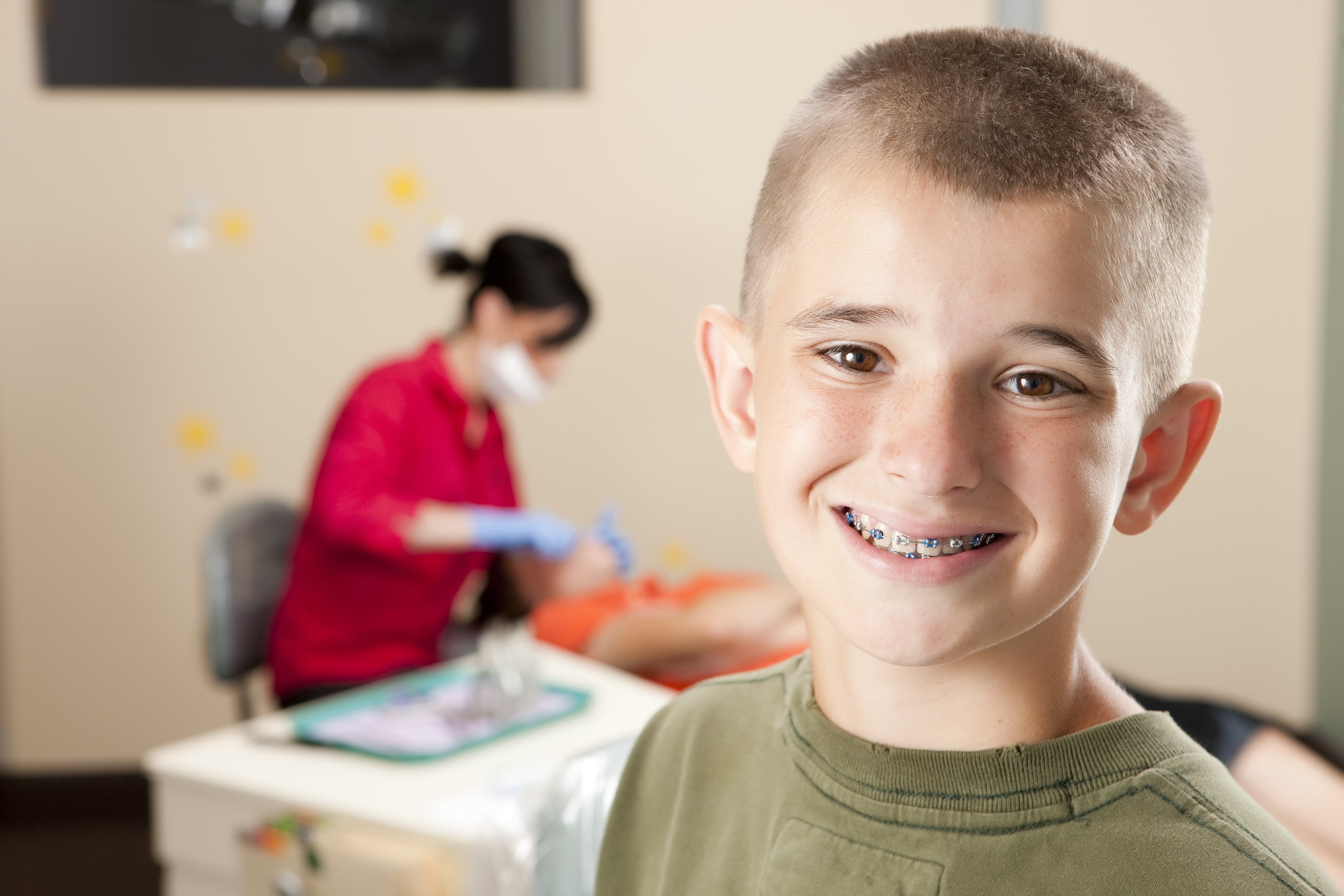 Young boy visits a children orthodontist