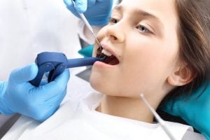 child in the dental seat