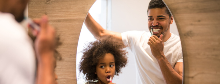 child father brushing teeth 1