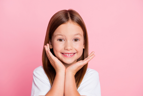 portrait of smiling attractive lovely little girl